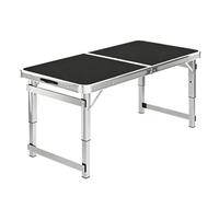 Table pliante bleue à hauteur réglable, table de préparation avec plateau en PEHD et pieds en acier, table utilitaire portable pour pique-nique, fête, artisanat, table de barbecue(Noir,4.9ft/150cm)
