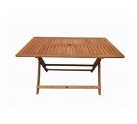 Table pliante bois exotique "Hong Kong" - Maple - 135 x 80 cm - Marron clair