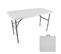 Table pliante camping 120 x 60cm - 2 Hauteurs - Table pique-nique enfants - Table de Jardin - blanche - 4 personnes
