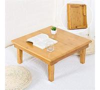 Table Pliante carrée Basse multifonctionnelle de Style Japonais en Bambou, idéale pour la Maison, Les Petits espaces et Les Repas. Gain de Place, Polyvalente et élégante.