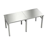 Table pliante commerciale acier inoxydable station de travail robuste îlot de cuisine pour la préparation des aliments, le restaurant et la restauration | Table de travail portative(100x70x75cm)