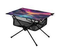 Table pliante de camping couleur Dream Fluorescent Star River Table de plage portable améliorée avec sac de transport pour la cuisine en plein air pique-nique camping voyage
