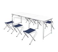 Table Pliante De Camping Hauteur Ajustable Avec 6 Tabourets