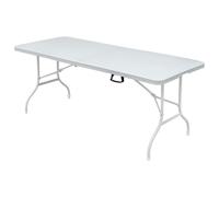 Table Pliante de Loisirs de 180,34 cm, idéale pour Une Utilisation en extérieur, à la Maison ou au Bureau, résistante à la Rouille et Facile à Nettoyer (Blanche)
