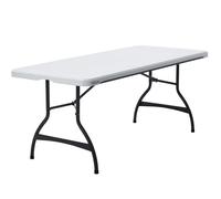 Table pliante de restauration - LIFETIME - 183x76 cm - Blanc - Polyéthylène haute densité - Pliable - Usage extérieur