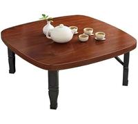 Table pliante de style japonais, table basse gain de place pour travailler au sol, table à thé carrée de 60 x 60 cm avec une construction robuste, table d'étude/repas portable pour chambre ou fenêtr