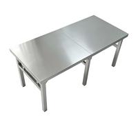 Table pliante en acier inoxydable, établi commercial, table utilitaire portable pliable pour cuisine, établi préparation des aliments barbecue plein air restaurant garage pliable deux(160x50x55cm)