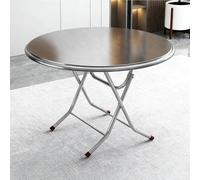 Table Pliante en Acier Inoxydable for la préparation et Le Travail, îlot de Cuisine, Table à Manger, Table Ronde for Cuisine, Restaurant, Maison, Garage, entrepôt(27.56x22.83in/70x58cm)