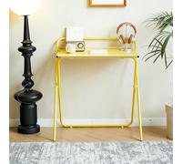 Table Pliante en Acier Inoxydable pour la Maison, Le Bar ou la Salle à Manger, Haute et compacte, avec Plateau en Bois et Pieds en Fer. Bureau d'appoint/établi Pliable po