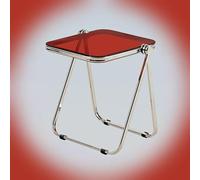 Table pliante en acrylique transparent, table d'appoint portable, petite table basse pour canapé, plateau TV pour collations, meubles d'appoint rouges pour salon