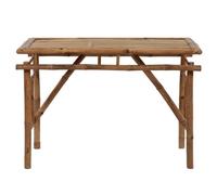 Table pliante en bambou pour jardin, 115 x 50 x 75 cm, portable pour | Utilisation intérieure et extérieure, nettoyage avec chiffon humide, pliable et portable, idéal pour pique-nique, barbecue