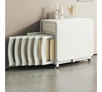 Table pliante en bois avec 6 chaises, design extensible pour économiser de l'espace pour salon et restaurant, dimensions dépliée 140 cm x 80 cm x 74,3 cm, dimensions pliée 80 cm x 44 cm x 74,3 cm