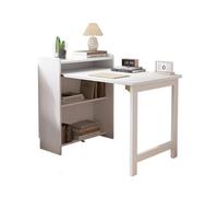 Table pliante en bois massif avec pieds carrés - Bureau pliable à 90 degrés pour une bibliothèque peu encombrante et une utilisation en coin - Solution de mobilier polyvalente et élégante