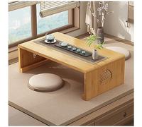 Table pliante en bois massif, table d'appoint polyvalente pour ordinateur portable et table basse, design compact idéal pour le salon, la chambre ou le bureau, montage facile, construction robuste,