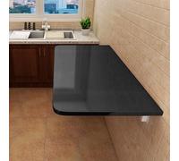 Table pliante en bois pour ordinateur portable et bureau mural pliable - Économiseur d'espace pour les petits espaces, table de salle à manger et tréteau idéale pour la cuisine, le bar ou le bureau