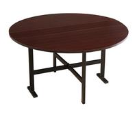 Table Pliante en Bois Ronde, Table À Manger Pliable Intérieure, Table De Carte D'étude pour Camping, Barbecue, Commercial, Banquet, Mariage(120cm Black)