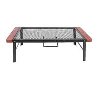 Table Pliante en de Fer Poignée Anti-brûlure réglable Portable légère Durable pour la Maison Camping Barbecue Cuisine Jardin Pique-Nique Fer Bois de hêtre 66x30x21 cm