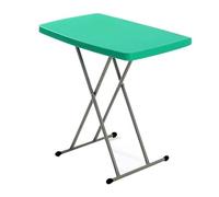 Table pliante en plastique réglable en hauteur, table de pique-nique portable et plateau TV avec cadre en X robuste, peu encombrant, pliable pour camping, cuisine, camping-car, fêtes