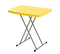 Table pliante en plastique réglable en hauteur, table de pique-nique portable et plateau TV avec cadre en X robuste, peu encombrant, pliable pour camping, cuisine, camping-car, fêtes