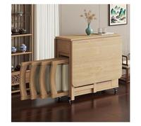 Table Pliante Extensible en Bois Massif avec 4 Chaises - Ensemble De Table À Manger Extensible Compacte pour Petites Cuisines