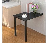 Table pliante flottante à fixation murale pour la maison, le bureau, la cuisine, la salle à manger, le bureau d'ordinateur, convertible en peinture murale, noir, 80 x 60 cm, avec vis