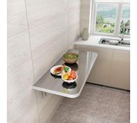 Table pliante flottante peu encombrante en acier inoxydable brossé 304 pour salle à manger, cuisine, linge ou écriture - 120 x 40 cm (L x l)