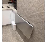 Table pliante flottante peu encombrante pour salle à manger, cuisine et buanderie - Table d'écriture compacte et pliable en acier inoxydable brossé 304 (120 x 50 cm)