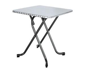 Table pliante LORRAINE Inox - L. 70 x P. 70 cm, plateau , piétements Noir