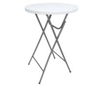 Table Pliante Mange debout, Plateau en résine HDPE Ø 81 cm - Table de réception Extérieur/Intérieur 110 cm - Buffet, fête, camping