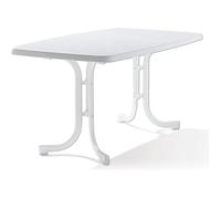 Table pliante Mecalit®-PRO 150 x 90 cm, plateau marbre blanc, pieds blanc