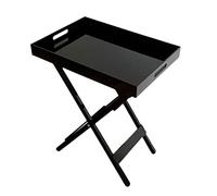 Table pliante moderne en acrylique noir - 50,8 x 35,6 cm de haut, portable et pliable, design multifonction élégant pour une utilisation en intérieur/extérieur, facile à nettoyer, solution peu