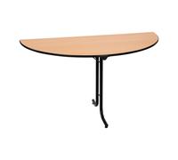 Table pliante modulaire 1/2 de rond - L.140 cm - Plateau Hêtre - Pieds Noir