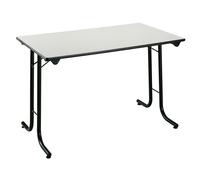 Table pliante modulaire Rectangle - L.120 x P.70 cm - Plateau Gris - Pieds Noir