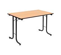 Table pliante modulaire Rectangle - L.120 x P.70 cm - Plateau Hêtre - Pieds Noir