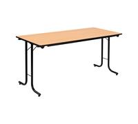 Table pliante modulaire Rectangle - L.160 x P.70 cm - Plateau Hêtre - Pieds Noir