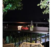 Table pliante multifonction à suspendre pour balcon, bureau à thé et petit bar, étagère de garde-corps peu encombrante pour terrasse et terrasse, idéale pour les loisirs (couleur café)