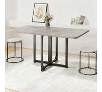 Table Pliante Multifonction Moderne Étirable avec Cadre Métallique Économique en Espace Portable Table À Repas À Feuilles Amovibles pour Petites Surfaces, Cuisine(Gray,120*80*75cm/47.2*31.5*29.5in)