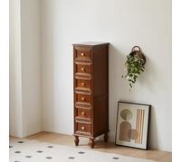 Table pliante multifonctionnelle, Commode à tiroirs de style ferme, rangement vertical avec 4 pieds en bois massif, tour de rangement étroite et haute, armoire de sol de grande capacité(Brown2,6tier)