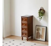 Table pliante multifonctionnelle et commode de ferme avec 4 pieds en bois massif - Tour de rangement étroite et fine - 4 niveaux de grande capacité (marron) - Polyvalente et élégante