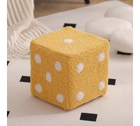 Table pliante multifonctionnelle, Pouf carré cubique en fausse laine d'agneau, repose-pieds moelleux et moelleux, tabouret créatif en forme de dés for la maison, le salon ou la chambre à coucher.(Yell