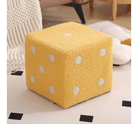 Table pliante multifonctionnelle, Pouf carré cubique en fausse laine d'agneau, repose-pieds moelleux et moelleux, tabouret créatif en forme de dés for la maison, le salon ou la chambre à coucher.(Yell