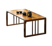 Table pliante multifonctionnelle, Table basse japonaise vintage en bambou for s'asseoir au sol, bureau de pique-nique portable for salon, tatami, thé, méditation, salle à manger(70cm/27.5in)