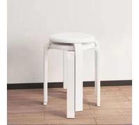 Table pliante multifonctionnelle, Tabouret empilable en bois, lot de 2 tabourets ronds en bois massif, tabourets de bar portables avec coussinet en feutre antidérapant, chaise de comptoir sans dossier