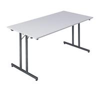 Table pliante multiples usages rectangle L. 160 x P. 80 cm - Plateau Gris - pieds Gris