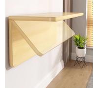 Table pliante murale 110 cm x 50 cm en bois pour salle à manger ou chambre à coucher - Station de travail pliable multifonction avec vis incluses