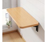 Table pliante murale 30 x 100 cm en bois pour économiser de l'espace - Bureau d'ordinateur flottant pour la maison ou le bureau