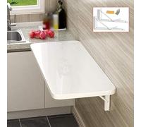 Table Pliante Murale, à Manger multifonctionnelle Pliable et Flottante, d'ordinateur, for établi, Cuisine, Buanderie, Bureau Domicile, 20 Tailles, Blanc, avec Accessoires(50x30cm/20x12in)