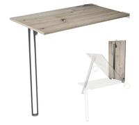 Table pliante murale avec pied Plateau 80x50 cm table pliante en bois de chêne Table de repas Table de cuisine murale Table de bar stable