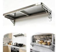 Table pliante murale - Bureau flottant compact pour la maison, la buanderie ou le camping-car - Design peu encombrant pour écrire, utiliser l'ordinateur et les espaces de travail