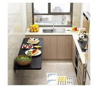 Table pliante murale - Bureau flottant noir pour petits espaces, 120 x 60 cm, bureau d'écriture et d'apprentissage avec coins arrondis de sécurité, idéale pour la maison et le bureau